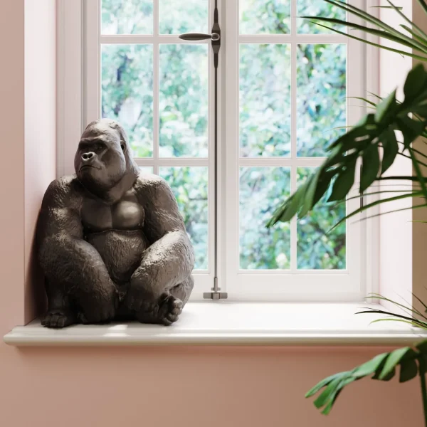 Oggetto Decorativo Monkey Gorilla Side XL Nero - KARE