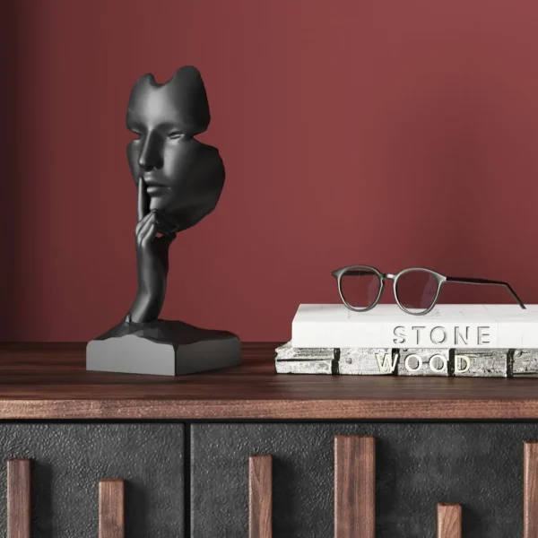 Oggetto decorativo Quiet Face nero 31cm - KARE