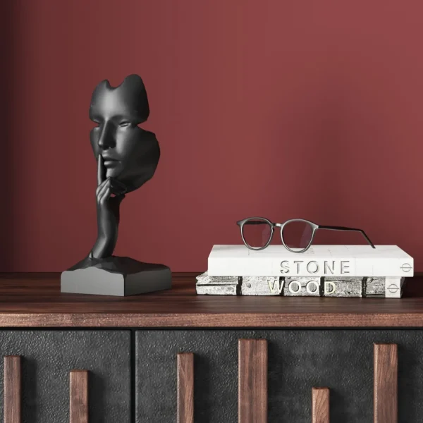 Oggetto decorativo Quiet Face nero 31cm - KARE