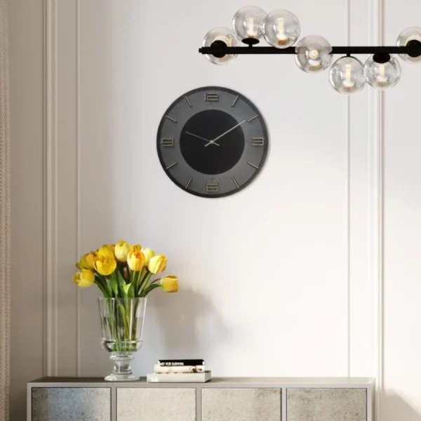Orologio da parete Leonardo nero/oro 50 cm - KARE