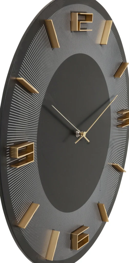 Orologio da parete Leonardo nero/oro 50 cm - KARE