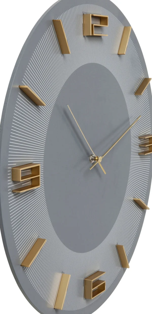 Orologio da parete Leonardo grigio/oro - KARE