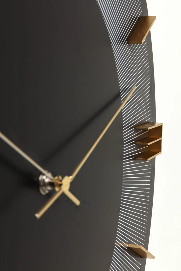 Orologio da parete Leonardo nero/oro 50 cm - KARE