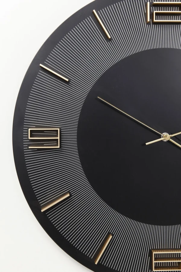 Orologio da parete Leonardo nero/oro 50 cm - KARE