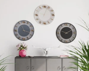 Orologio da parete Leonardo grigio/oro - KARE