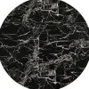 Piano rotondo in MDF laminato nero motivo marmo Ø110 cm - KARE