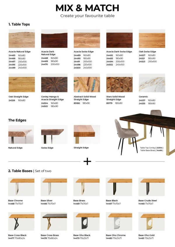 Piano Tavola bordo smussato quercia 200x100 - KARE