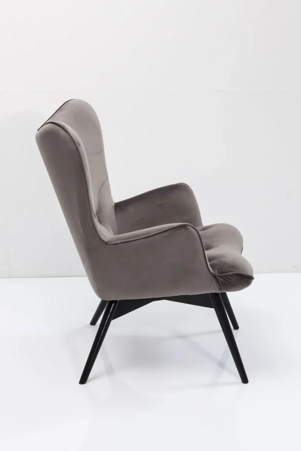 POLTRONA BLACK VICKY VELLUTO GRIGIO - KARE