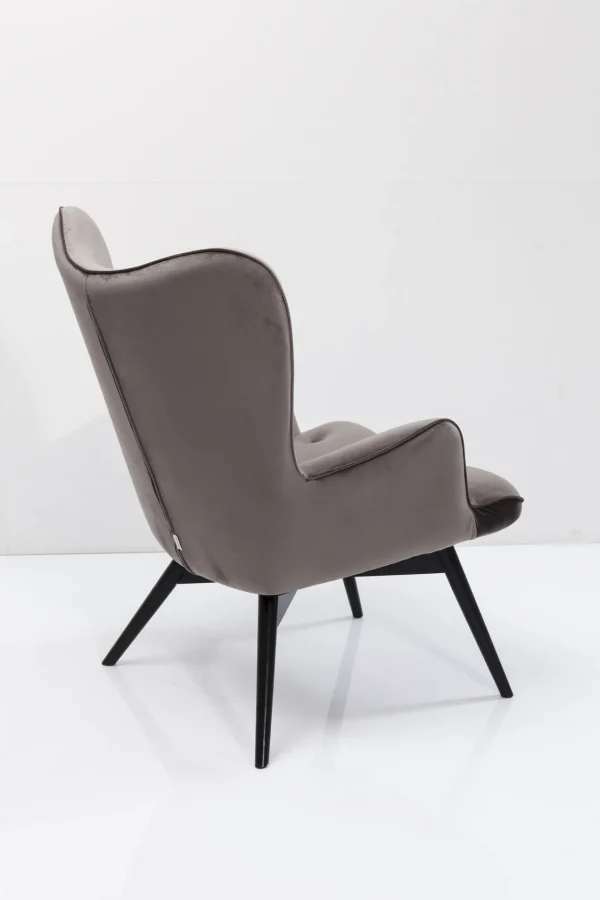 POLTRONA BLACK VICKY VELLUTO GRIGIO - KARE