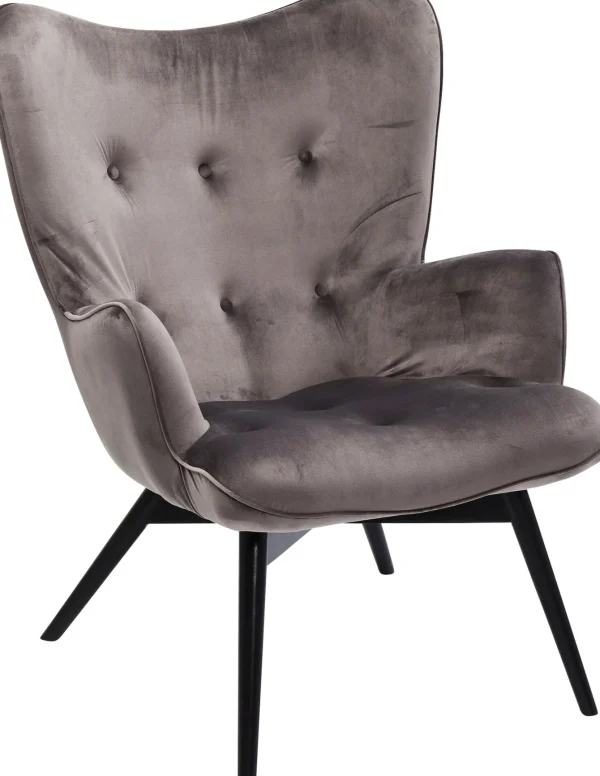 POLTRONA BLACK VICKY VELLUTO GRIGIO - KARE