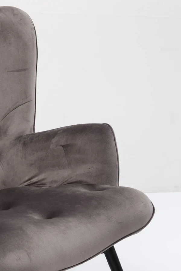 POLTRONA BLACK VICKY VELLUTO GRIGIO - KARE