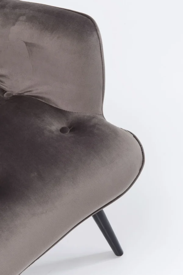 POLTRONA BLACK VICKY VELLUTO GRIGIO - KARE