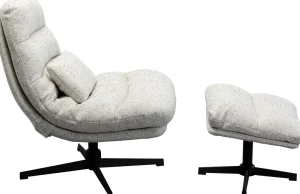 Poltrona girevole + sgabello Columbia - KARE