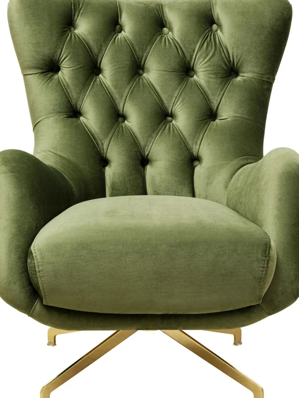 Poltrona girevole Bellissima velluto verde - KARE