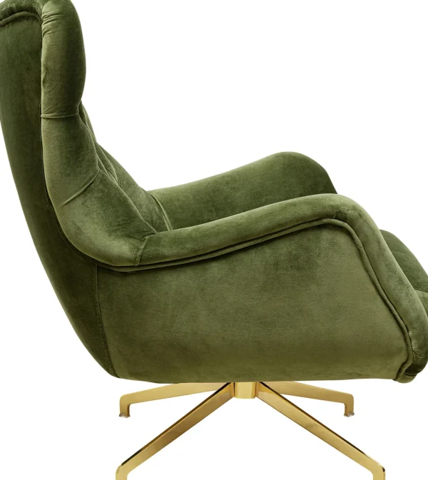 Poltrona girevole Bellissima velluto verde - KARE