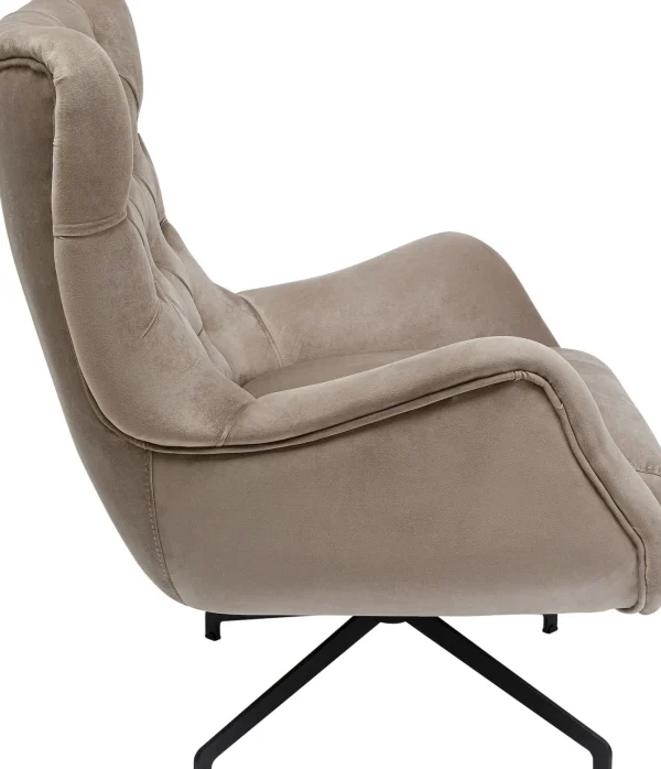 Poltrona girevole Bellissima velluto beige - KARE