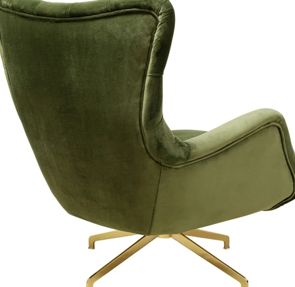 Poltrona girevole Bellissima velluto verde - KARE