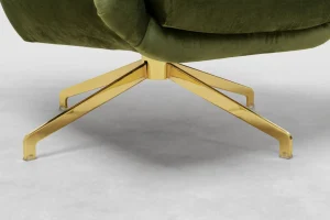 Poltrona girevole Bellissima velluto verde - KARE