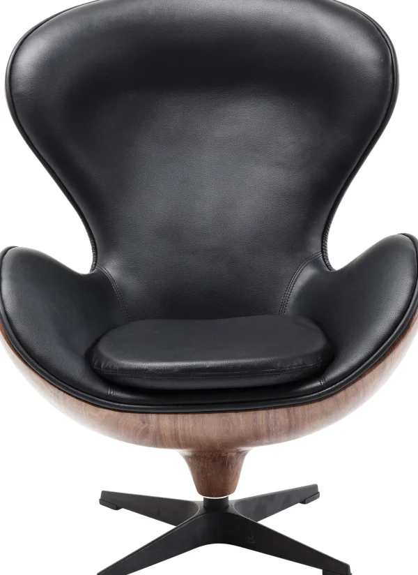 Poltrona Girevole Lounge Nero/Noce - KARE