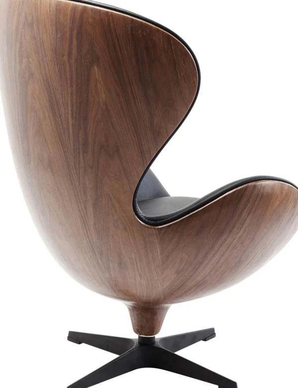 Poltrona Girevole Lounge Nero/Noce - KARE