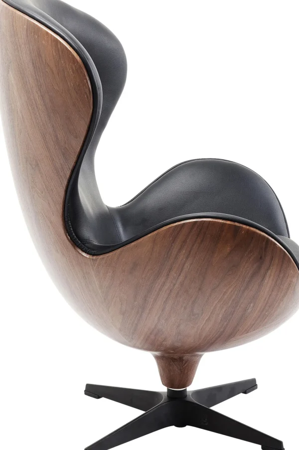 Poltrona Girevole Lounge Nero/Noce - KARE