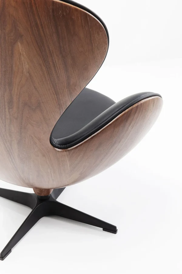 Poltrona Girevole Lounge Nero/Noce - KARE