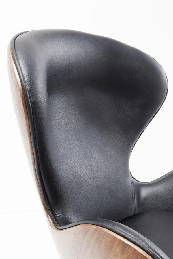 Poltrona Girevole Lounge Nero/Noce - KARE