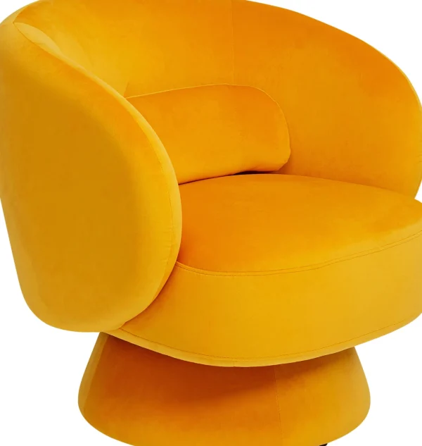 Poltrona girevole Orion giallo - KARE