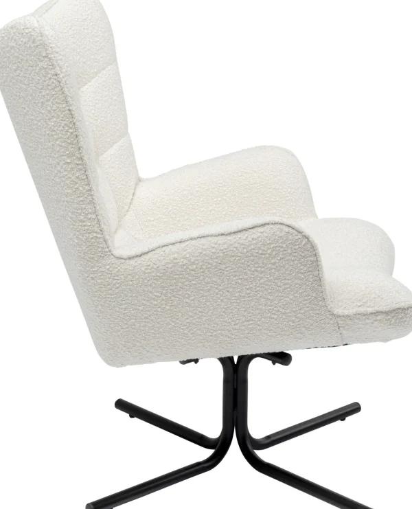 Poltrona girevole Oscar Boucle crema - KARE