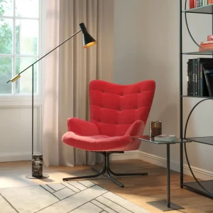 Poltrona girevole Oscar velluto rosso - KARE
