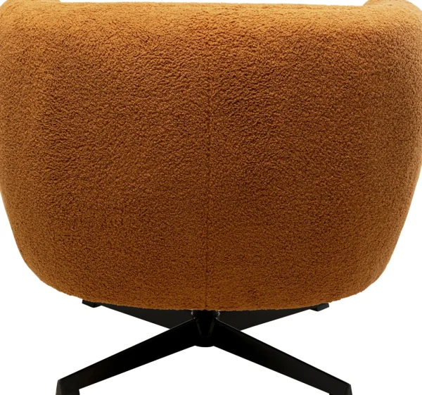 Poltrona girevole Peony Fuzzy marrone - KARE