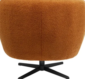 Poltrona girevole Peony Fuzzy marrone - KARE