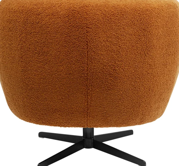Poltrona girevole Peony Fuzzy marrone - KARE
