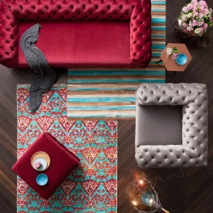 Poltrona velluto "My Desire" stile Chesterfield grigio argento - KARE