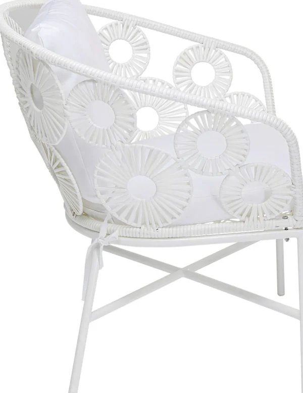 Poltroncina outdoor "Ibiza" 75x78cm bianca con cuscino - KARE