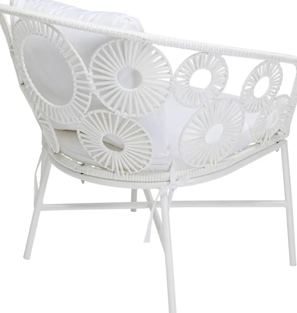 Poltroncina outdoor "Ibiza" 75x78cm bianca con cuscino - KARE