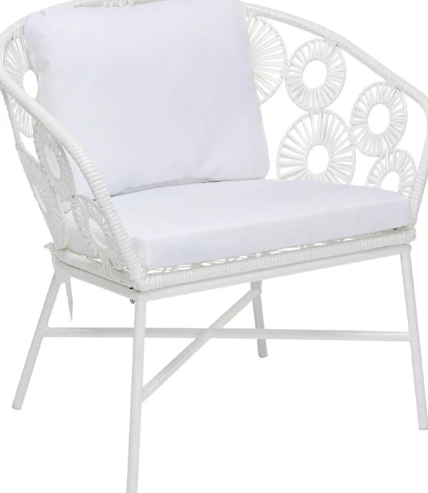 Poltroncina outdoor "Ibiza" 75x78cm bianca con cuscino - KARE
