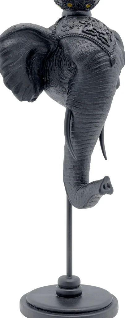 Portacandele Elephant Head nero 49cm - KARE