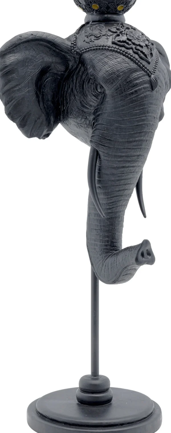 Portacandele Elephant Head nero 49cm - KARE