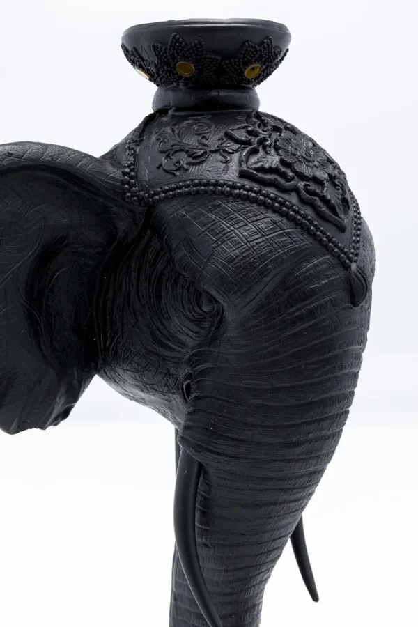 Portacandele Elephant Head nero 49cm - KARE