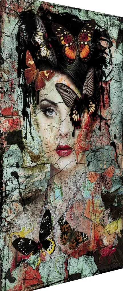 Quadro in vetro Lady Butterfly 100x150cm - KARE