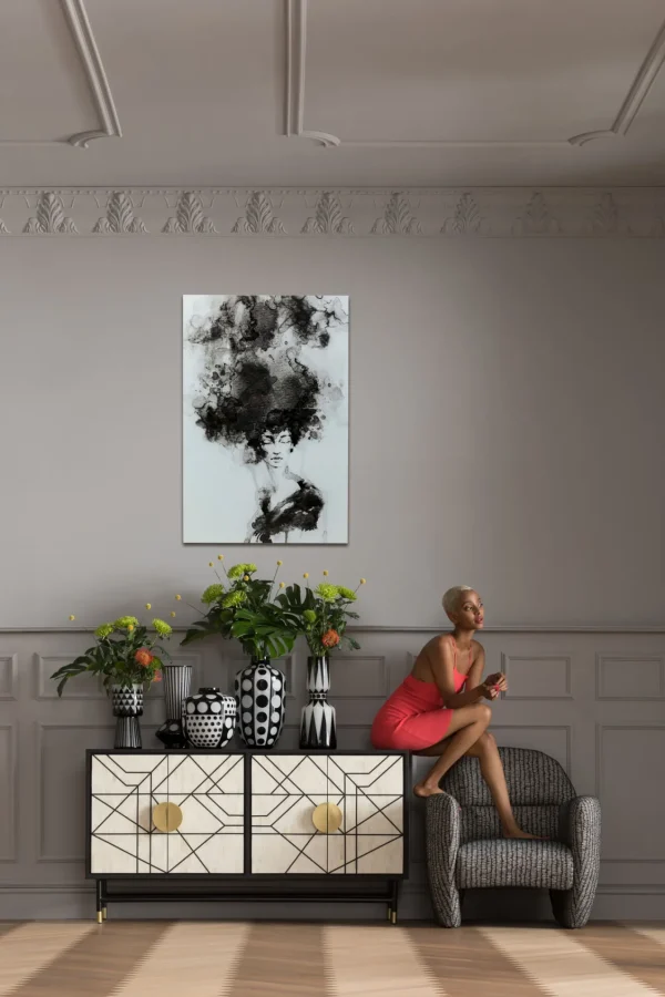 Quadro in vetro Smokey Hair 100x150cm - KARE