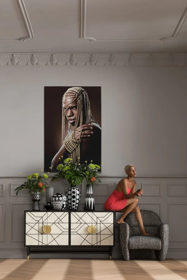 Quadro in vetro Traditional Beads Man 100x150cm - KARE