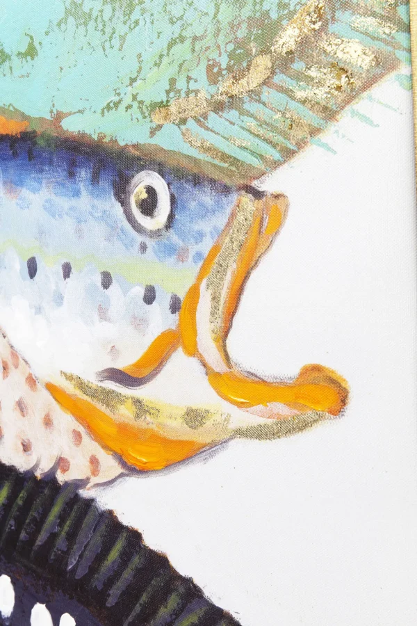 Quadro Ritoccato Di Olio Fish Meeting Two 100x75cm - KARE