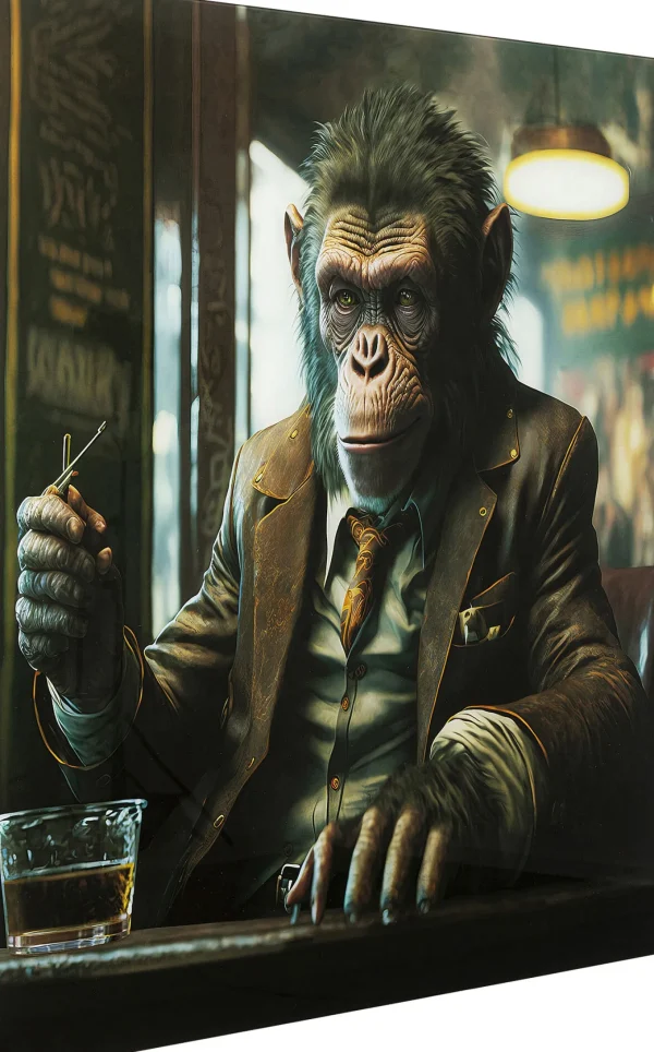 Quadro vetro Drinking Monkey 100x100cm - KARE