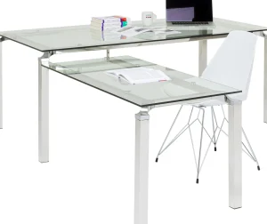 Scrivania D'angolo Lorenco Cromato 210x180cm - KARE