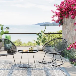 Sedia a dondolo Acapulco nero - KARE