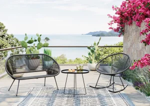 Sedia a dondolo Acapulco nero - KARE