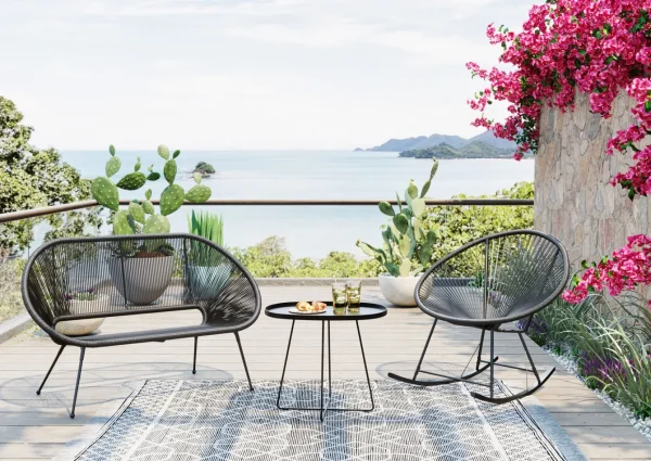 Sedia a dondolo Acapulco nero - KARE