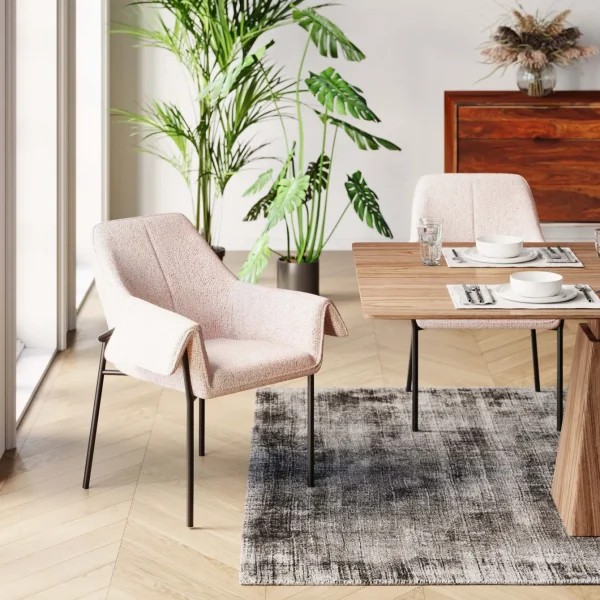 Sedia con braccioli Bess Beige Flitter - KARE